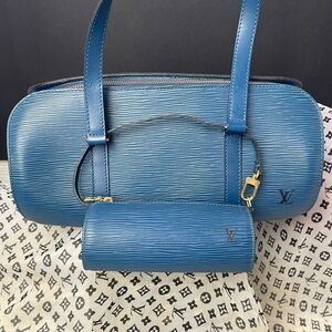 Louis Vuitton Soufflot Epi Vibrant Blue Shoulder Bag Set